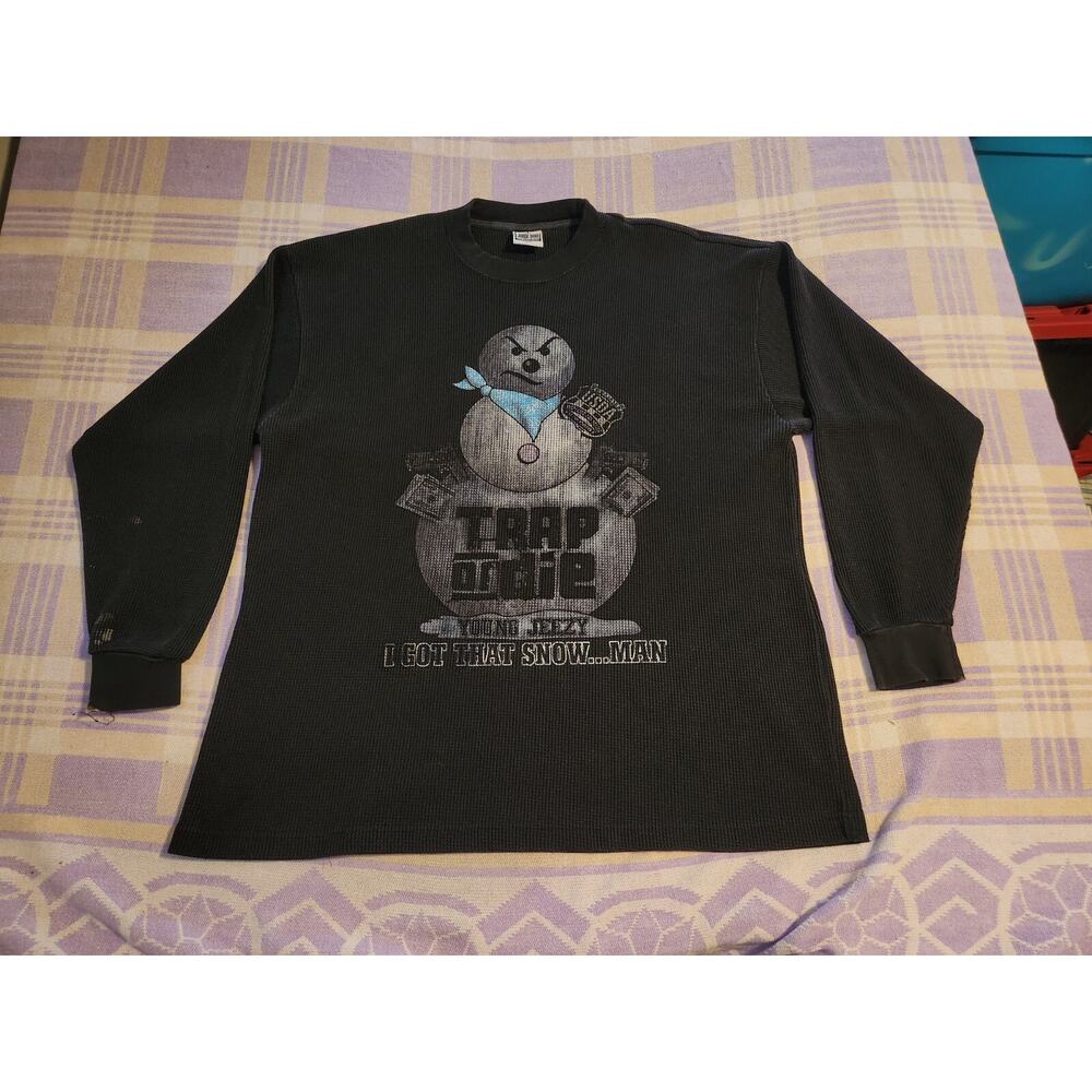 Vintage 2000s Y2K Young Jeezy Snowman Trap or Die Thermal Long Sleeve 2XL John